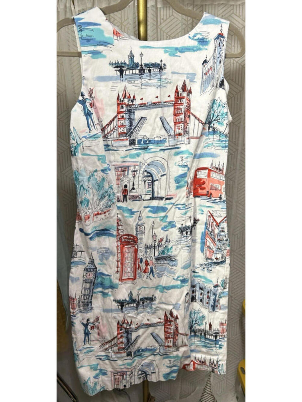 Leslie Fay Women's Chetta B London Bridge Sleeveless Midi Dress Sz 10 Landmarks
